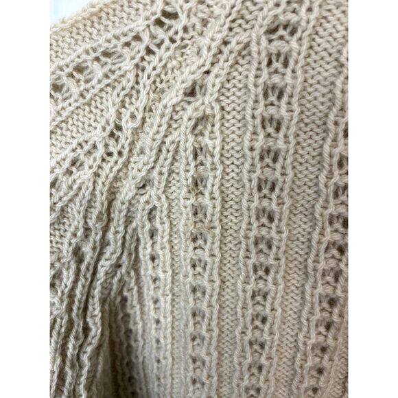 Vtg Gaeltarra Aran Cream Fisherman Cable Knit Irish Wool Sweater Size 40 (US M) - Picture 6 of 9